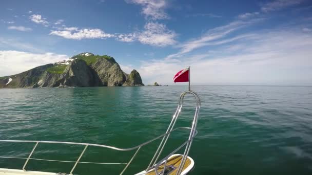 Kamçatka Yarımadası deniz Safari yolculuk. Rusya. — Stok video