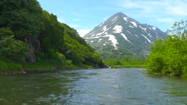 De monding van de rivier de lariks. Rusland. — Stockvideo