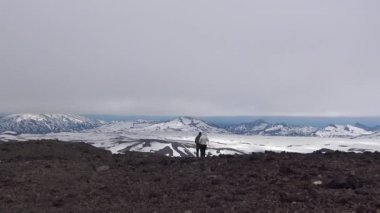 Kamçatka Yarımadası yolculuk. Gorely volkan çevresindeki alanı. Rusya.