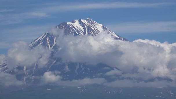 Viagem para a Península de Kamchatka. Vale de Koryaksky e vulcões de Avachinsky. Rússia . — Vídeo de Stock