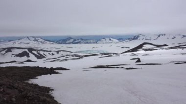 Kamçatka Yarımadası yolculuk. Gorely volkan çevresindeki alanı. Rusya.