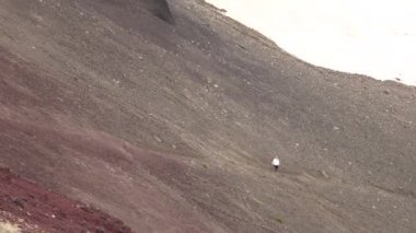 Kanyon ve şelale tehdit. Çevresi Mutnovsky yanardağ. 