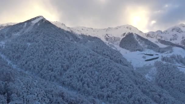 Declive Montanha Estância Esqui Rosa Khutor Sochi Rússia — Vídeo de Stock