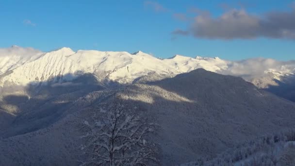 Zboczu Góry Ośrodek Narciarski Rosa Khutor Soczi Rosja — Wideo stockowe