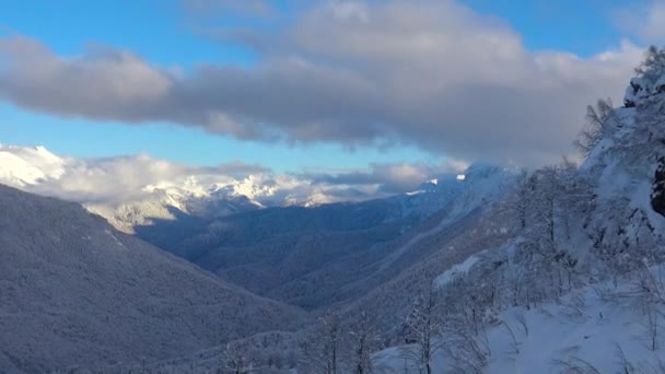 Berg Slutta Skidorten Rosa Khutor Sochi Ryssland — Stockvideo