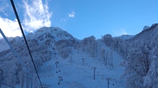 Horský Svah Lyžařské Středisko Rosa Khutor Soči Rusko — Stock video