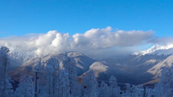 Pendio Della Montagna Località Sciistica Rosa Khutor Sochi Russia — Video Stock