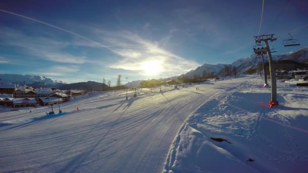 Pendiente Montaña Estación Esquí Rosa Khutor Sochi Rusia — Vídeos de Stock