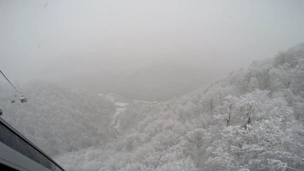 Nevadas Pendiente Montaña Estación Esquí Rosa Khutor Sochi Rusia — Vídeos de Stock