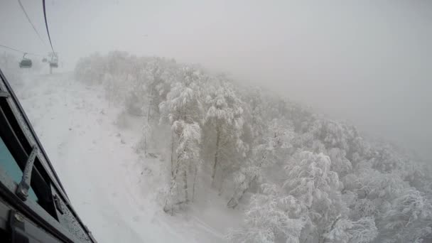 Chute Neige Pente Montagneuse Station Ski Rosa Khutor Sotchi Russie — Video