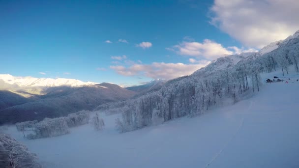 Berg Slutta Skidorten Rosa Khutor Sochi Ryssland — Stockvideo