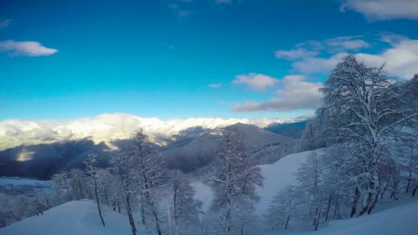 Pendiente Montaña Estación Esquí Rosa Khutor Sochi Rusia — Vídeo de stock