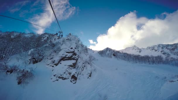 Pendiente Montaña Estación Esquí Rosa Khutor Sochi Rusia — Vídeos de Stock