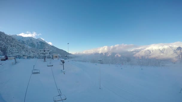 Pendiente Montaña Estación Esquí Rosa Khutor Sochi Rusia — Vídeos de Stock