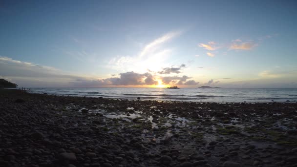 Pôr Sol Pitoresco Fora Ilha Filipina Negros — Vídeo de Stock