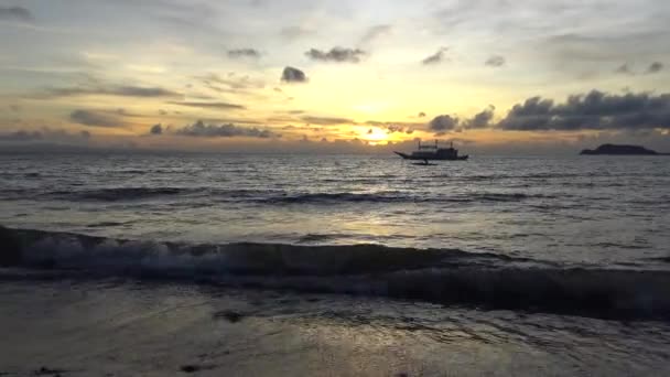 Coucher Soleil Pittoresque Large Île Philippine Negros — Video