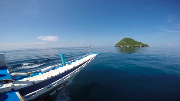 Gita Barca Largo Dell Isola Filippina Gato — Video Stock
