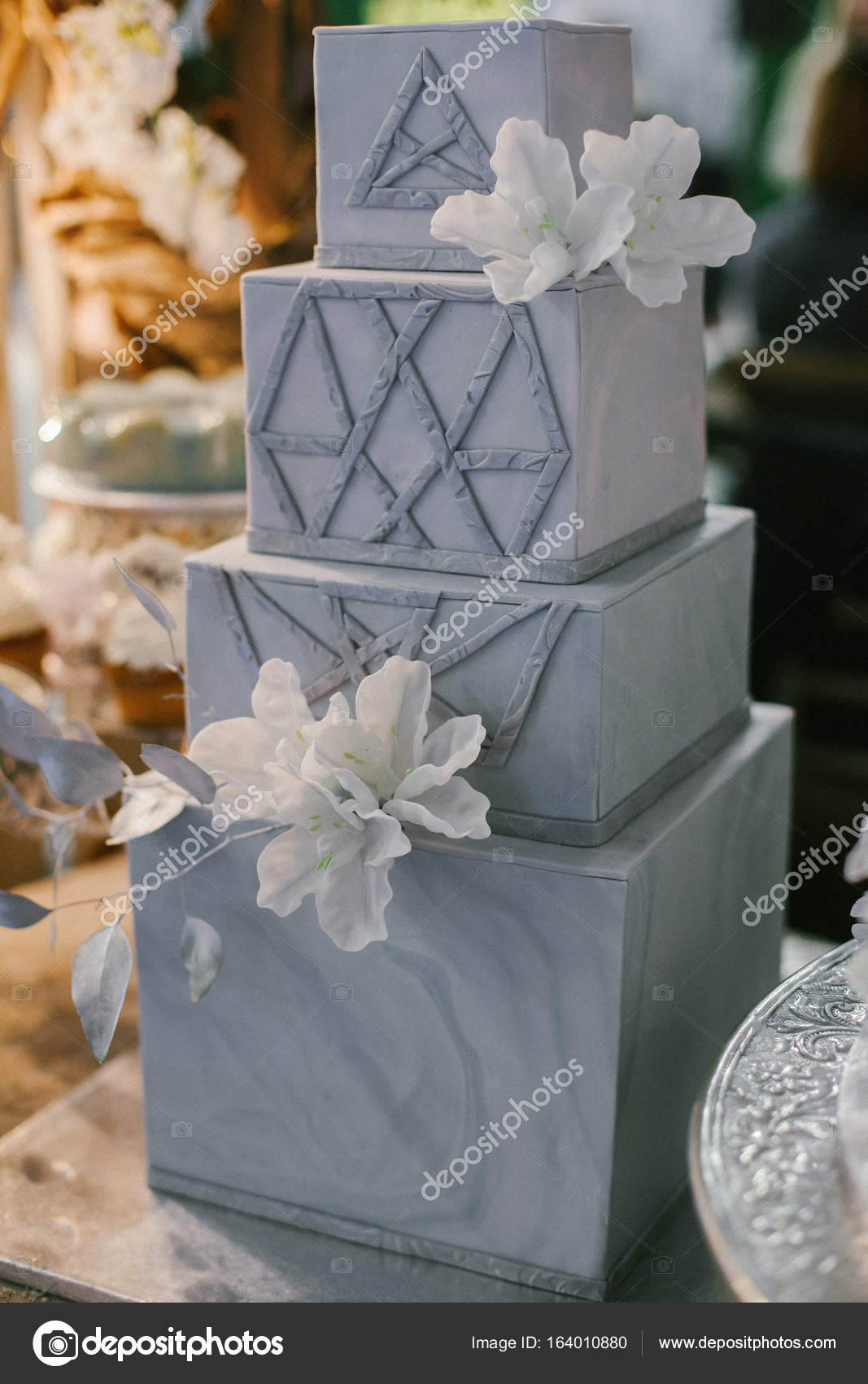 Images Square Wedding Cakes A Classic Tiered Square Cake With