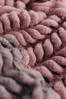 Eksik arka plan gri pembe yün örgü