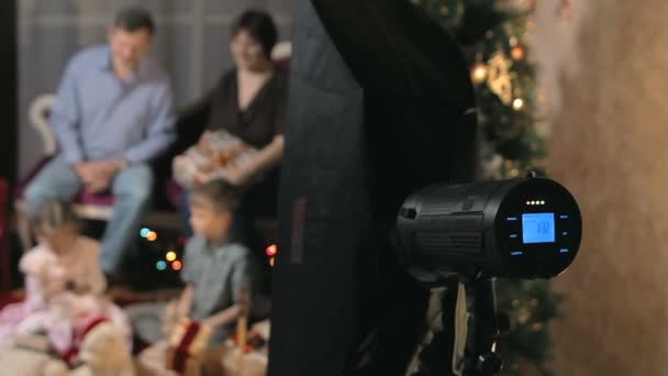 За лаштунками студії перед Різдвом — стокове відео
