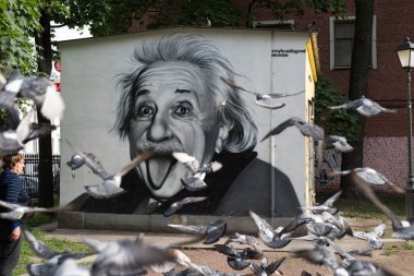 Albert Einstein grafiti portresi