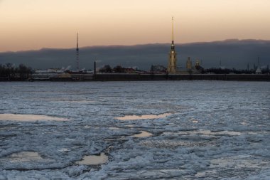 Peter ve Paul fortress Tavşan Adası St. Petersburg üzerinde