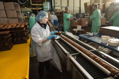 çok tatlı pasta yemek fabrikası büyük üretim