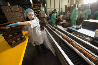 çok tatlı pasta yemek fabrikası büyük üretim