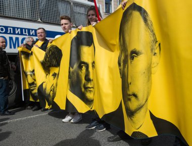 Vatandaşlar içinde siyasi Mayıs günü gösteri