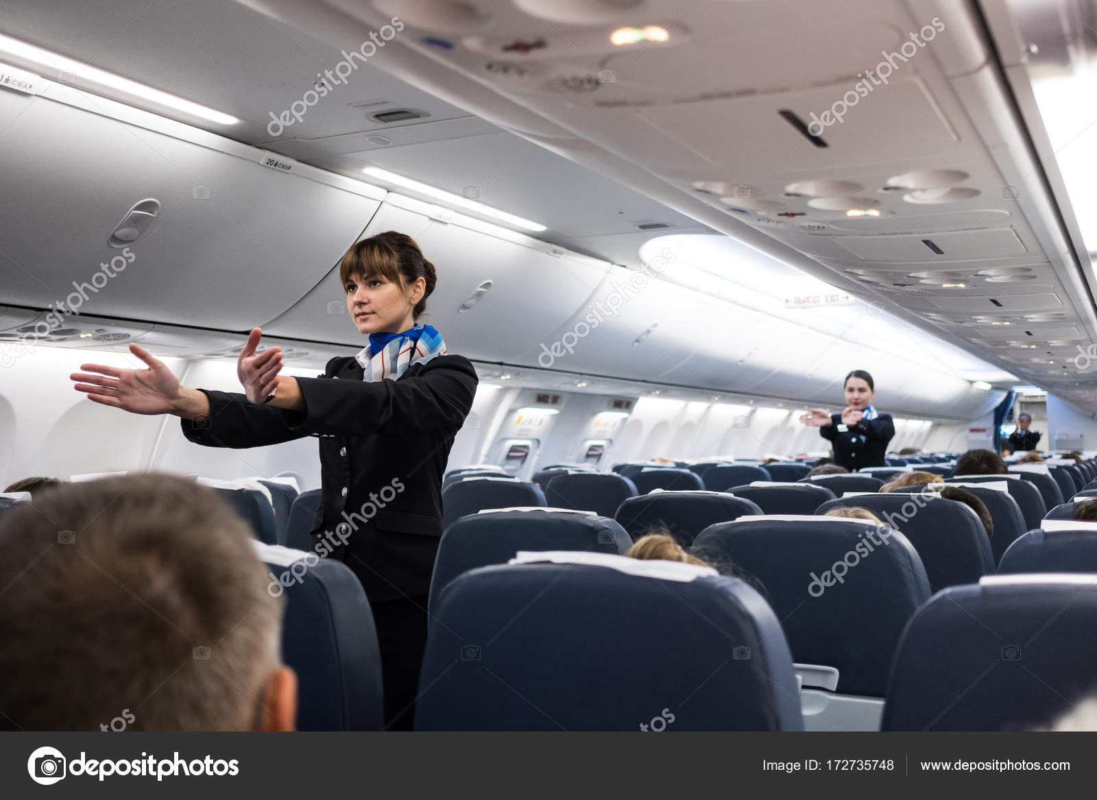 Petersburg Russian Federation October 2017 Stewardesses Cabin