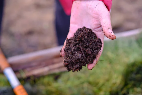 Fosse à compost, démonstration du processus de désintégration — Photo