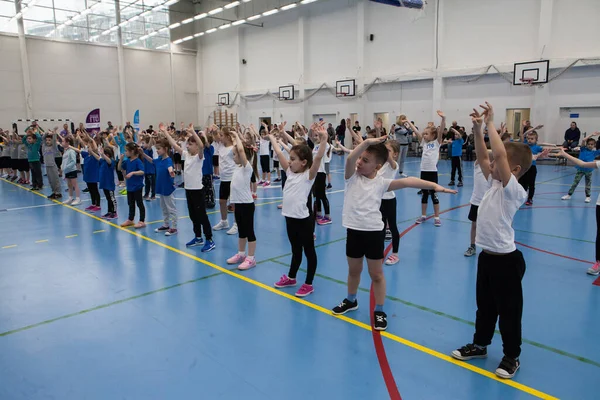 São Petersburgo Rússia Março 2020 Aulas Educação Física Escola Primária — Fotografia de Stock