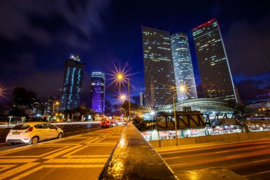 Tel Aviv skyline night view. 15.06.2016  clipart
