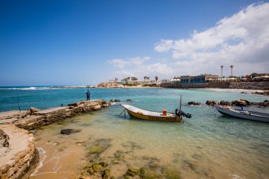 Caesarea beach panorama görünüm