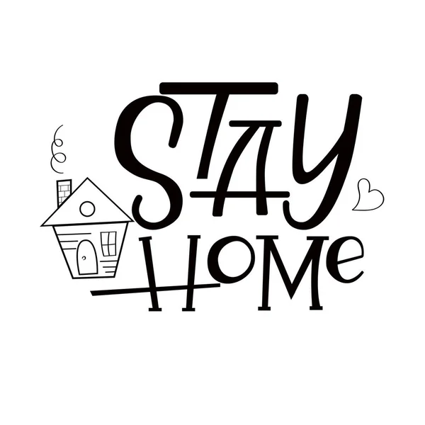 Stay home written in typography poster design Save planet from corona virus. — Stock Vector