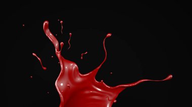 İzole splash boya, 3d resim, 3d render.