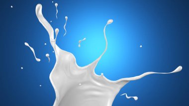 Süt fışkırmasını. 3D Resim, 3d render.