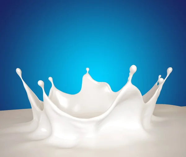 Sabroso, fondo de leche dulce con un chapoteo, ilustración 3d, 3d —  Fotos de Stock