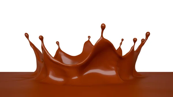 Schmackhafte, süße Schokolade Hintergrund mit einem Spritzer, 3D-Illustration — Stockfoto