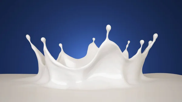 Sabroso, fondo de leche dulce con un chapoteo, ilustración 3d, 3d — Foto de Stock