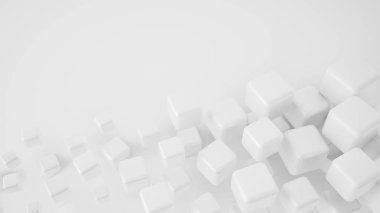 Beyaz soyut arka plan. 3d illüstrasyon, 3d canlandırma.