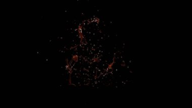 Güzel bir siyah arka plan üzerine izole su sıçrama. 3D hasta