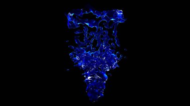 İzole giriş siyah bir arka plan. 3D çizim 3d render