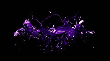 Siyah arka plan üzerine izole şeffaf yeşil su sıçrama. 3D 