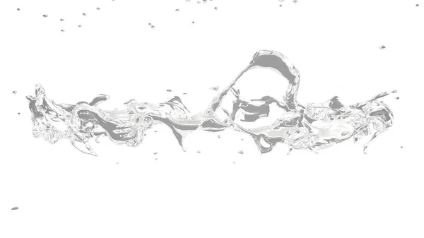 Beautiful splash of water isolated on a black background. 3d ill — Stock Photo, Image