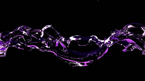 Beautiful splash of water isolated on a black background. 3d ill — Stock Photo, Image