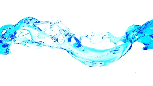 Belo respingo de água isolado em um fundo preto. 3d doente — Fotografia de Stock
