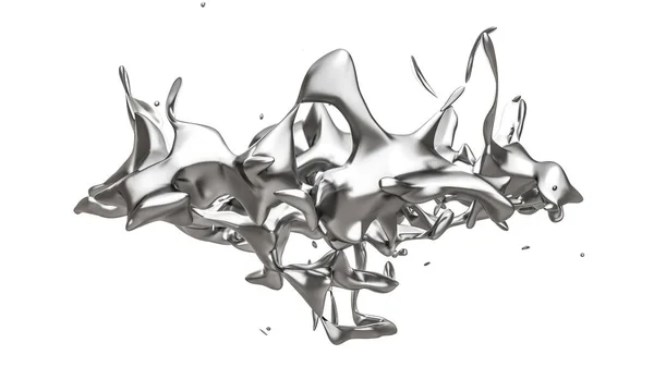 Spruzzi isolati su uno sfondo nero. Illustrazione 3d rendering 3d — Foto Stock