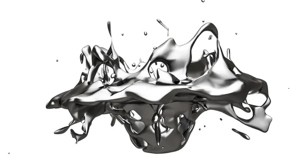 Elszigetelt splash a fekete háttér. 3D-s illusztráció 3d render — Stock Fotó