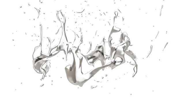 Elszigetelt splash a fekete háttér. 3D-s illusztráció 3d render — Stock Fotó